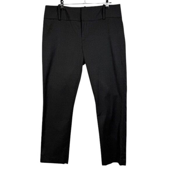 Alice + Olivia Stacey Slim Trouser Charcoal Gray Pockets Zip Hem Size 8 - Picture 2 of 14